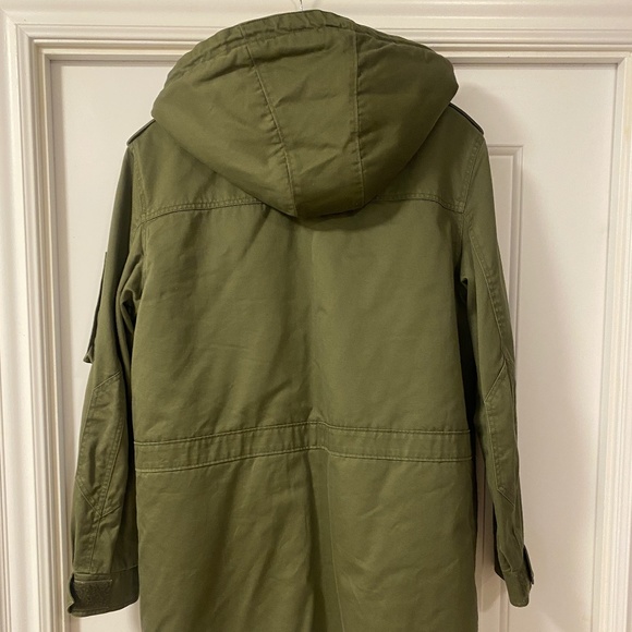 ERDEM x H&M Men Pile Lined Cotton Parka Khaki Green Coat Jacket, size M - Picture 3 of 7